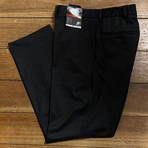 Charcoal Stripe Slim Fit Pinstripe Dress Pants